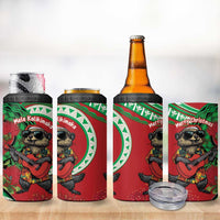 Mele Kalikimaka Hawaii 4 in 1 Can Cooler Tumbler Mongoose Santa With Ohia Lehua LT14 - Polynesian Pride