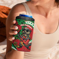 Mele Kalikimaka Hawaii 4 in 1 Can Cooler Tumbler Mongoose Santa With Ohia Lehua LT14 - Polynesian Pride