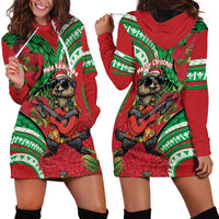 Mele Kalikimaka Hawaii Hoodie Dress Mongoose Santa With Ohia Lehua LT14 - Polynesian Pride