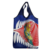 New Zealand Waitangi Day Grocery Bag NZ Maori Tui Bird With Kowhai Flowers LT14 - Polynesian Pride
