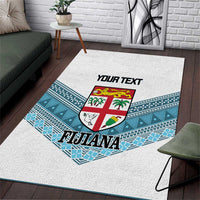 Custom Fiji Tapa Rugby 2025 Area Rug Go Champions Fijiana LT14 White - Polynesian Pride