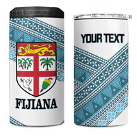 Custom Fiji Tapa Rugby 2025 4 in 1 Can Cooler Tumbler Go Champions Fijiana LT14 One Size: 16 oz White - Polynesian Pride