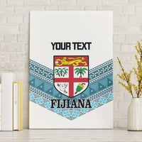 Custom Fiji Tapa Rugby 2025 Canvas Wall Art Go Champions Fijiana LT14 Without Frame White - Polynesian Pride