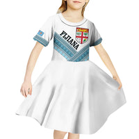 Custom Fiji Tapa Rugby 2025 Kid Short Sleeve Dress Go Champions Fijiana LT14 - Polynesian Pride