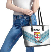 Custom Fiji Tapa Rugby 2025 Leather Tote Bag Go Champions Fijiana LT14 - Polynesian Pride