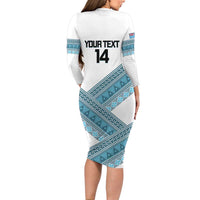 Custom Fiji Tapa Rugby 2025 Long Sleeve Bodycon Dress Go Champions Fijiana LT14 - Polynesian Pride