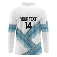 Custom Fiji Tapa Rugby 2025 Long Sleeve Polo Shirt Go Champions Fijiana LT14 - Polynesian Pride
