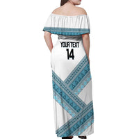 Custom Fiji Tapa Rugby 2025 Off Shoulder Maxi Dress Go Champions Fijiana LT14 - Polynesian Pride