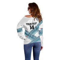 Custom Fiji Tapa Rugby 2025 Off Shoulder Sweater Go Champions Fijiana LT14 - Polynesian Pride
