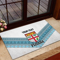 Custom Fiji Tapa Rugby 2025 Rubber Doormat Go Champions Fijiana LT14 - Polynesian Pride