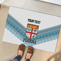 Custom Fiji Tapa Rugby 2025 Rubber Doormat Go Champions Fijiana LT14 - Polynesian Pride