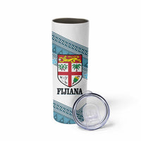 Custom Fiji Tapa Rugby 2025 Skinny Tumbler Go Champions Fijiana LT14 - Polynesian Pride