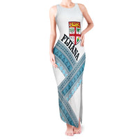 Custom Fiji Tapa Rugby 2025 Tank Maxi Dress Go Champions Fijiana LT14 Women White - Polynesian Pride