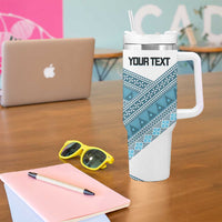 Custom Fiji Tapa Rugby 2025 Tumbler With Handle Go Champions Fijiana LT14 - Polynesian Pride