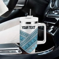 Custom Fiji Tapa Rugby 2025 Tumbler With Handle Go Champions Fijiana LT14 - Polynesian Pride