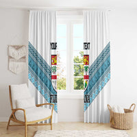 Custom Fiji Tapa Rugby 2025 Window Curtain Go Champions Fijiana LT14 - Polynesian Pride
