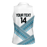 Custom Fiji Tapa Rugby 2025 Women Sleeveless Polo Shirt Go Champions Fijiana LT14 - Polynesian Pride