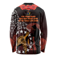 Cook Islands ANZAC Day Long Sleeve Shirt Poppies With Sea Turtle LT14 - Polynesian Pride