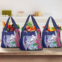 Biba Guam Liberation Day Grocery Bag Tano y Chamoru Latte Stone Blue