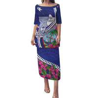 Biba Guam Liberation Day Puletasi Tano y Chamoru Latte Stone Blue