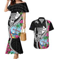 Biba Guam Liberation Day Couples Matching Mermaid Dress and Hawaiian Shirt Tano y Chamoru Latte Stone Black LT14 Black - Polynesian Pride