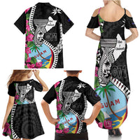 Biba Guam Liberation Day Family Matching Summer Maxi Dress and Hawaiian Shirt Tano y Chamoru Latte Stone Black LT14 - Polynesian Pride