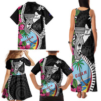 Biba Guam Liberation Day Family Matching Tank Maxi Dress and Hawaiian Shirt Tano y Chamoru Latte Stone Black LT14 - Polynesian Pride