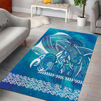 Kuri Dog Waka New Zealand Matariki Area Rug Ocean Sharks Maori Tattoo LT14 - Polynesian Pride
