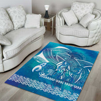 Kuri Dog Waka New Zealand Matariki Area Rug Ocean Sharks Maori Tattoo LT14 - Polynesian Pride