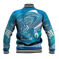 Kuri Dog Waka New Zealand Matariki Baseball Jacket Ocean Sharks Maori Tattoo LT14 - Polynesian Pride