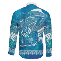 Kuri Dog Waka New Zealand Matariki Family Matching Tank Maxi Dress and Hawaiian Shirt Ocean Sharks Maori Tattoo LT14 - Polynesian Pride