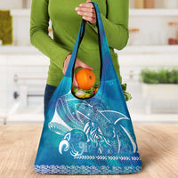 Kuri Dog Waka New Zealand Matariki Grocery Bag Ocean Sharks Maori Tattoo LT14 - Polynesian Pride