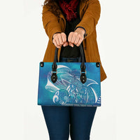Kuri Dog Waka New Zealand Matariki Leather Bag Ocean Sharks Maori Tattoo LT14 - Polynesian Pride