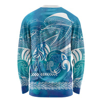 Kuri Dog Waka New Zealand Matariki Long Sleeve Shirt Ocean Sharks Maori Tattoo LT14 - Polynesian Pride