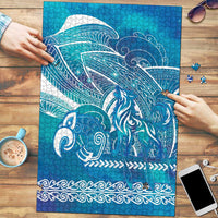 Kuri Dog Waka New Zealand Matariki Puzzle Ocean Sharks Maori Tattoo LT14 Blue - Polynesian Pride