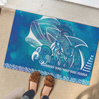 Kuri Dog Waka New Zealand Matariki Rubber Doormat Ocean Sharks Maori Tattoo LT14 - Polynesian Pride
