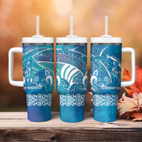 Kuri Dog Waka New Zealand Matariki Tumbler With Handle Ocean Sharks Maori Tattoo LT14 - Polynesian Pride