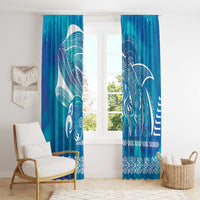 Kuri Dog Waka New Zealand Matariki Window Curtain Ocean Sharks Maori Tattoo LT14 - Polynesian Pride
