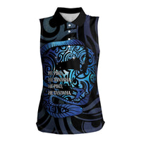 Tuna Eel New Zealand Matariki Women Sleeveless Polo Shirt He Piko He Taniwha Maori Pattern LT14 Female Purple - Polynesian Pride