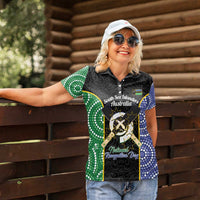 Personalised South Sea Islanders National Recognition Day Women Polo Shirt Australia Aboriginal Vanuatu Pig Tusk LT14 - Polynesian Pride
