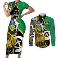 Australian South Sea Islanders National Recognition Day Couples Matching Short Sleeve Bodycon Dress and Long Sleeve Button Shirt Solomon Islands And Vanuatu Culture LT14 Black - Polynesian Pride
