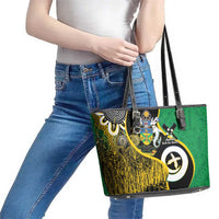 Australian South Sea Islanders National Recognition Day Leather Tote Bag Solomon Islands And Vanuatu Culture LT14 - Polynesian Pride