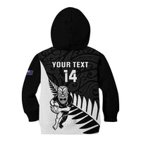 Personalised New Zealand Silver Fern Rugby Kid Hoodie All Black Go Champions Maori Pattern LT14 - Polynesian Pride