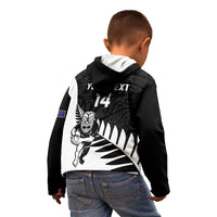 Personalised New Zealand Silver Fern Rugby Kid Hoodie All Black Go Champions Maori Pattern LT14 - Polynesian Pride