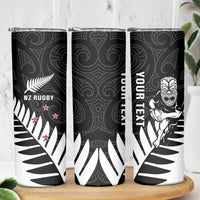 New Zealand Silver Fern Rugby Skinny Tumbler All Black Go Champions Maori Pattern LT14 - Polynesian Pride