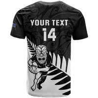 Custom New Zealand Silver Fern Rugby T Shirt All Black Go Champions Maori Pattern LT14