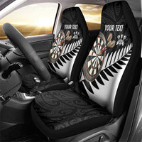 Personalised New Zealand Darts Car Seat Cover Silver Fern Aotearoa Maori Pattern - Polynesian Pride
