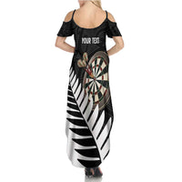 Personalised New Zealand Darts Family Matching Summer Maxi Dress and Hawaiian Shirt Silver Fern Aotearoa Maori Pattern LT14 - Polynesian Pride