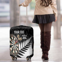 Personalised New Zealand Darts Luggage Cover Silver Fern Aotearoa Maori Pattern - Polynesian Pride