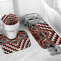 Aotearoa Tapuika Bathroom Set Maori Iwi Poutama Puhoro Tattoo LT14 Mat Set Only (3 pcs) One Size Red - Polynesian Pride